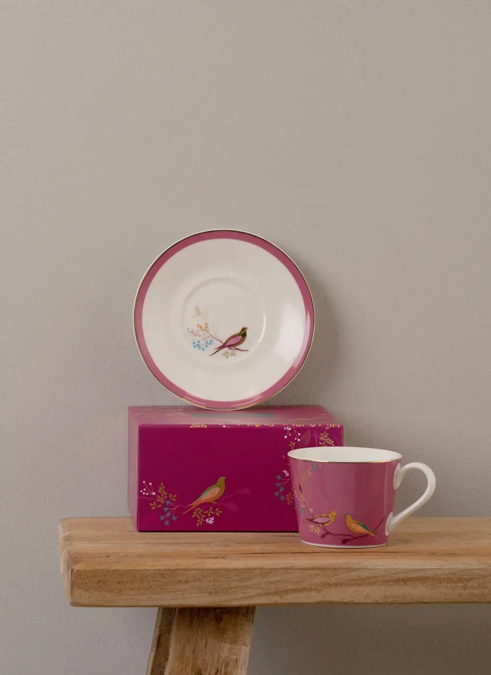 Sara Miller Chelsea Teacup & Saucer in Pink