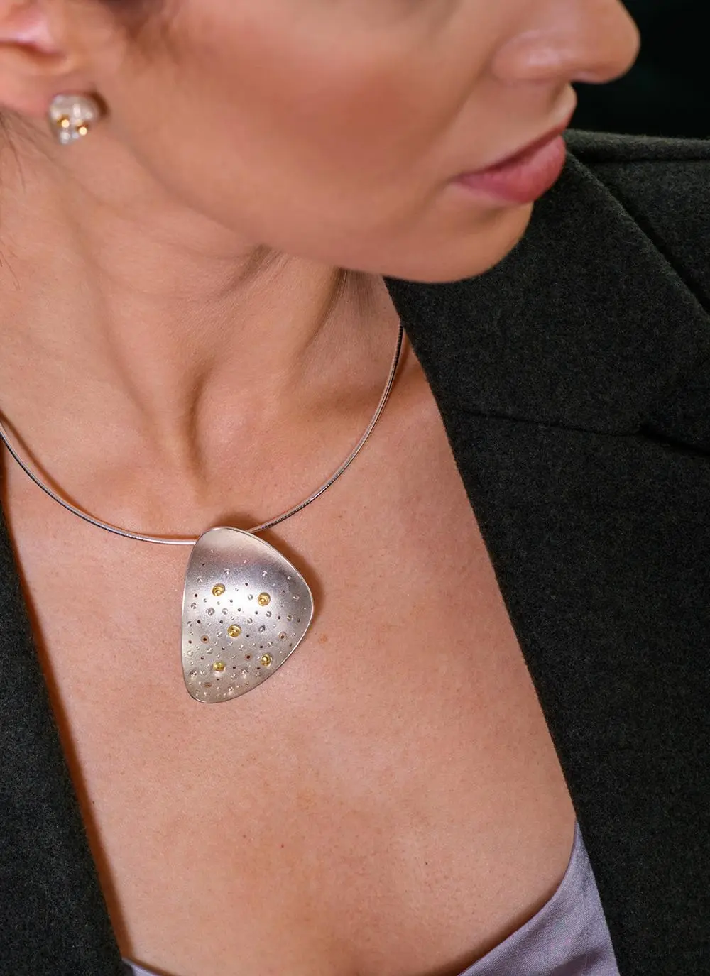 Dusk Large Silver Pendant