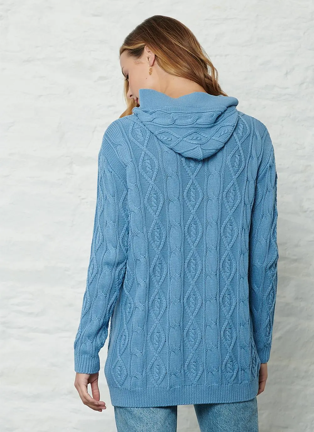 Dearbhla Cotton Aran Hooded Cardigan
