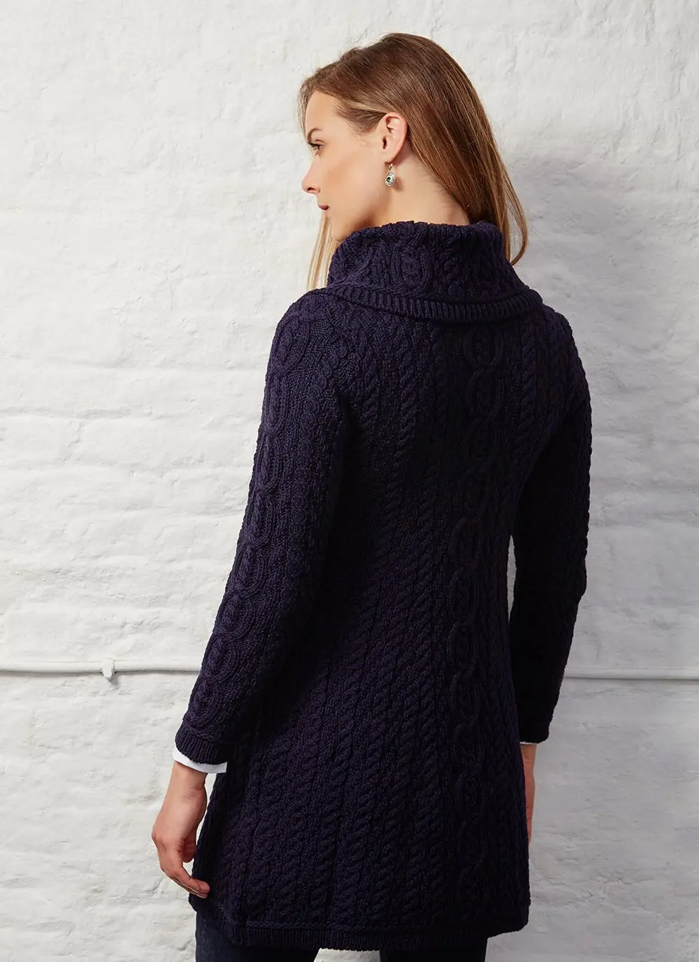 Deirdre Aran Oversized Collar Coatigan