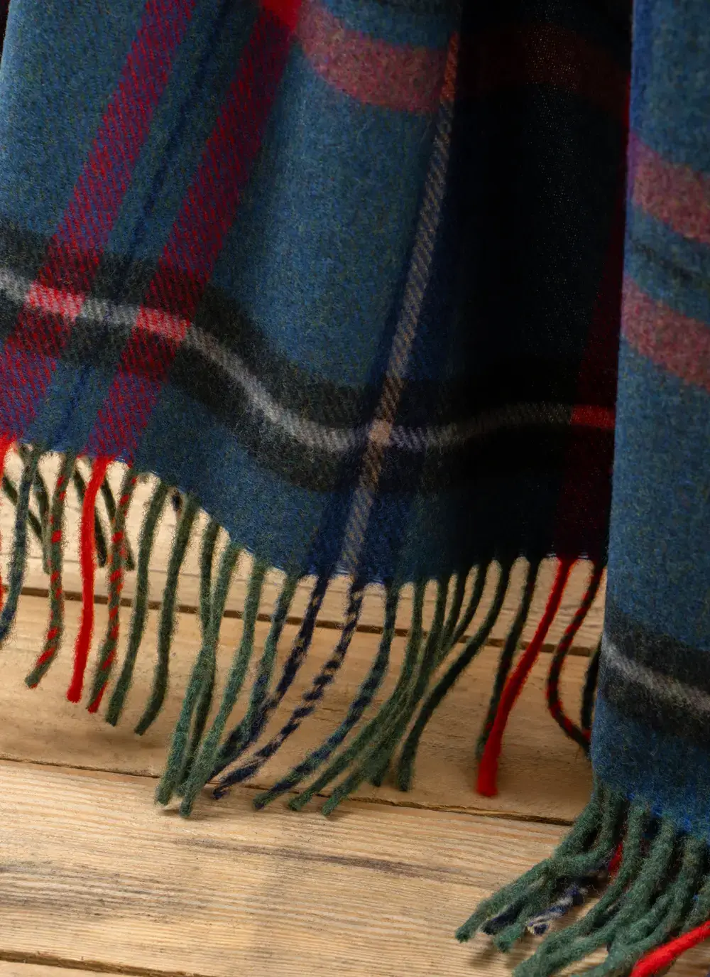 Denim & Pink Lambswool Throw
