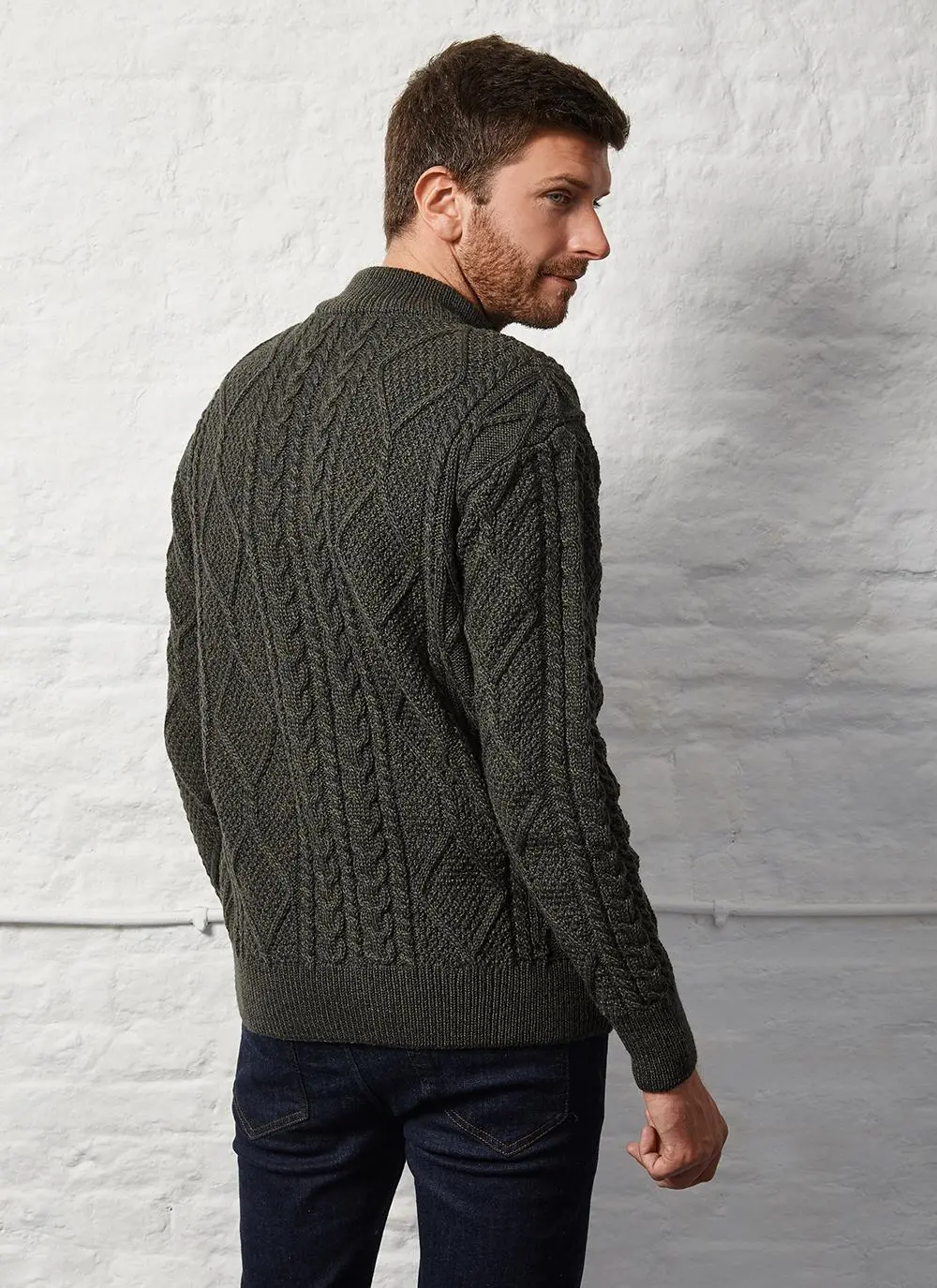 Denis Full Zip Aran Sweater