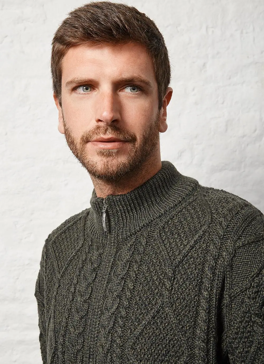 Denis Full Zip Aran Sweater