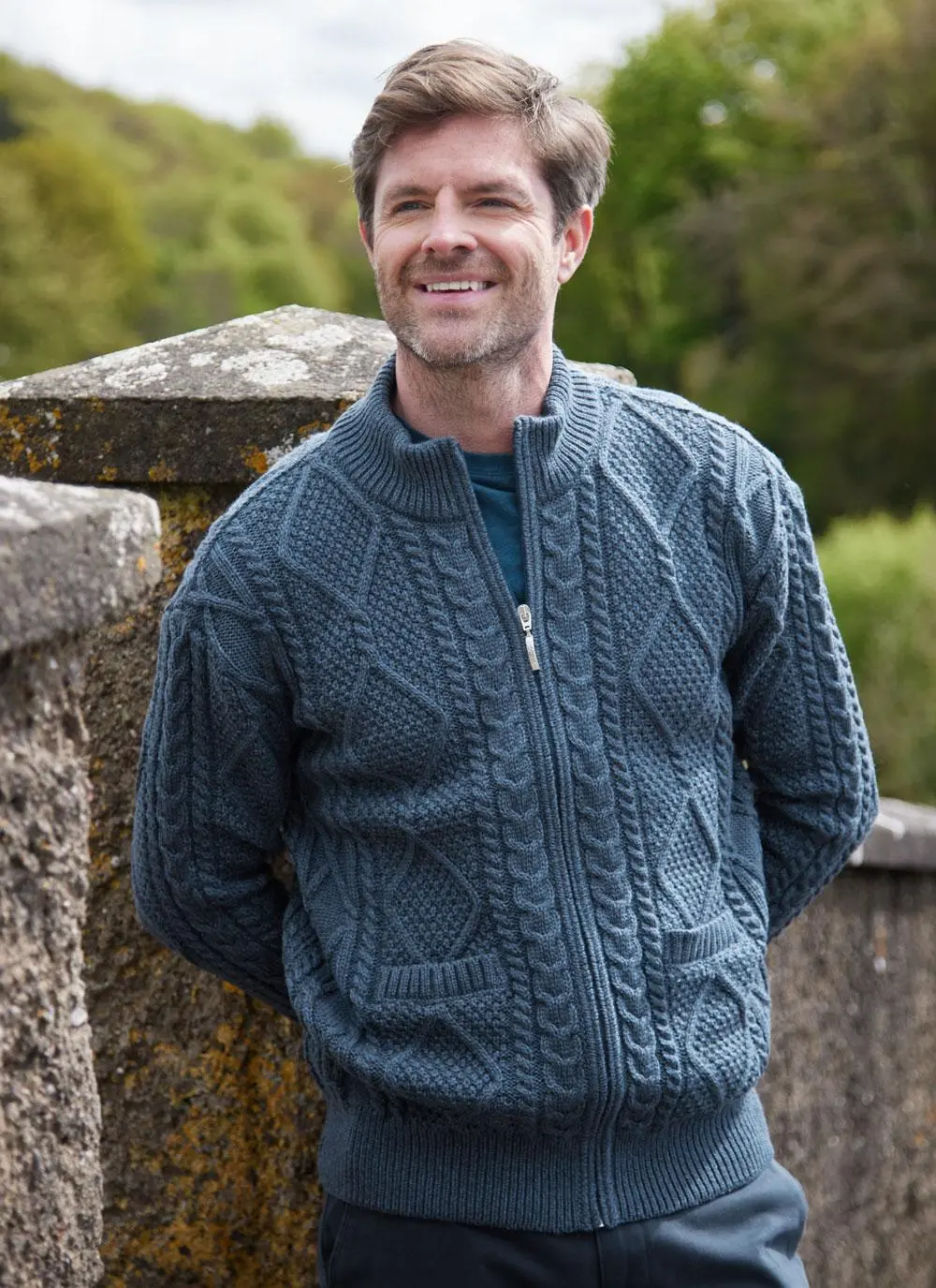 Denis Full Zip Aran Sweater