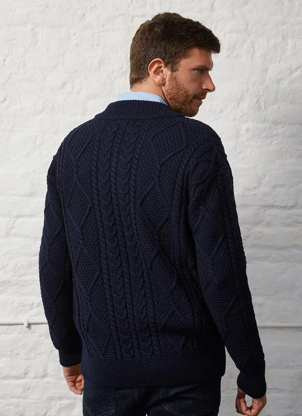Denis Full Zip Aran Sweater