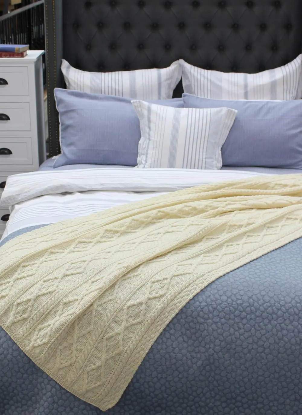 Diamond Stitch Aran Throw 