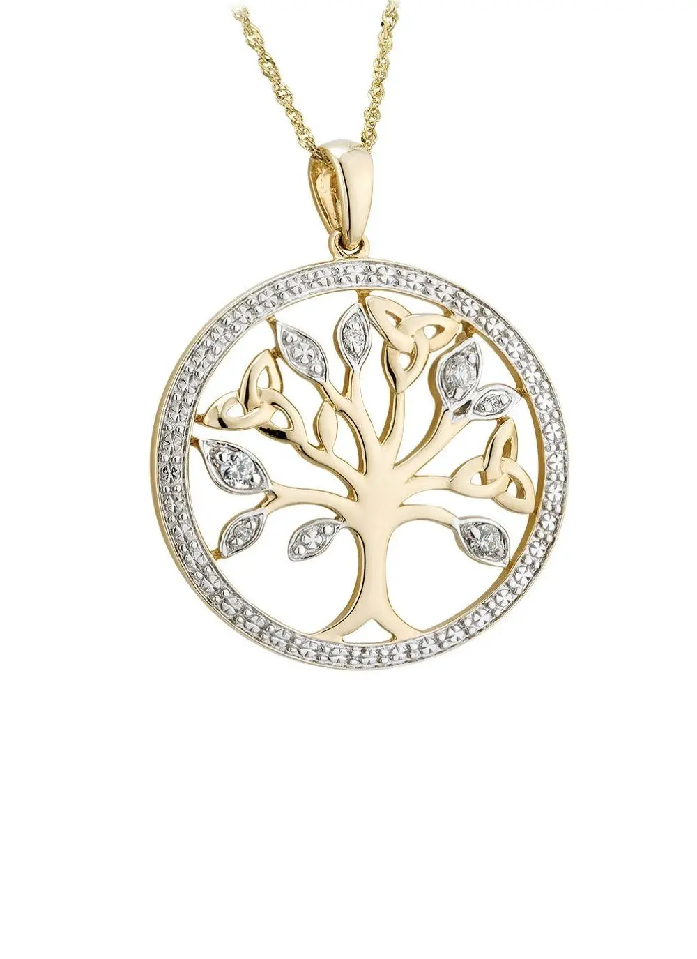 14ct Gold & Diamond Tree of Life Pendant 