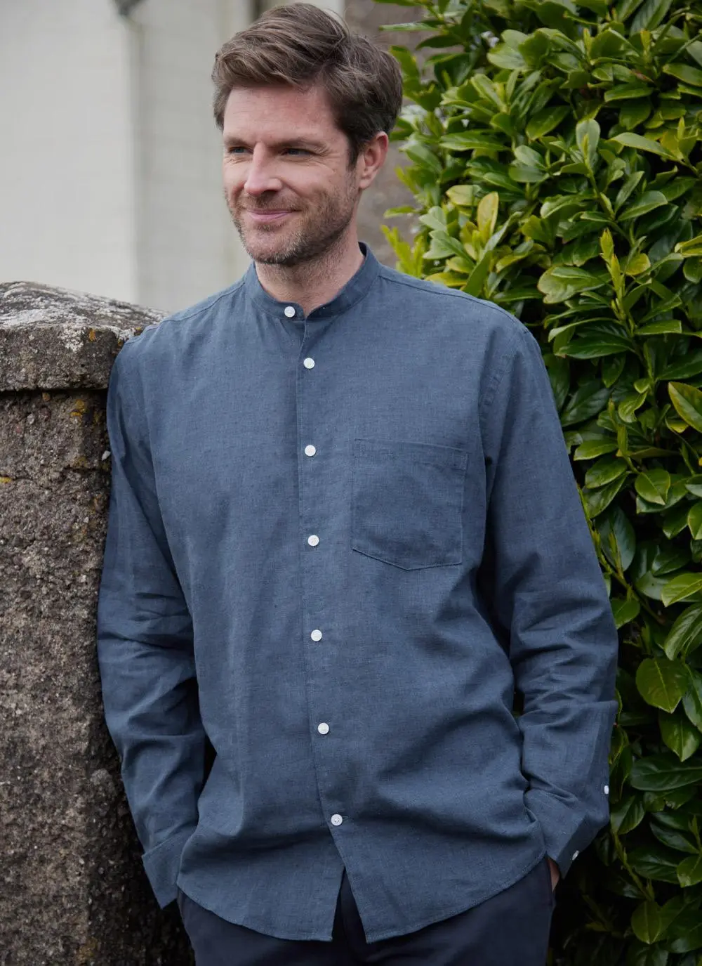 Donal Cotton Linen Grandfather Shirt