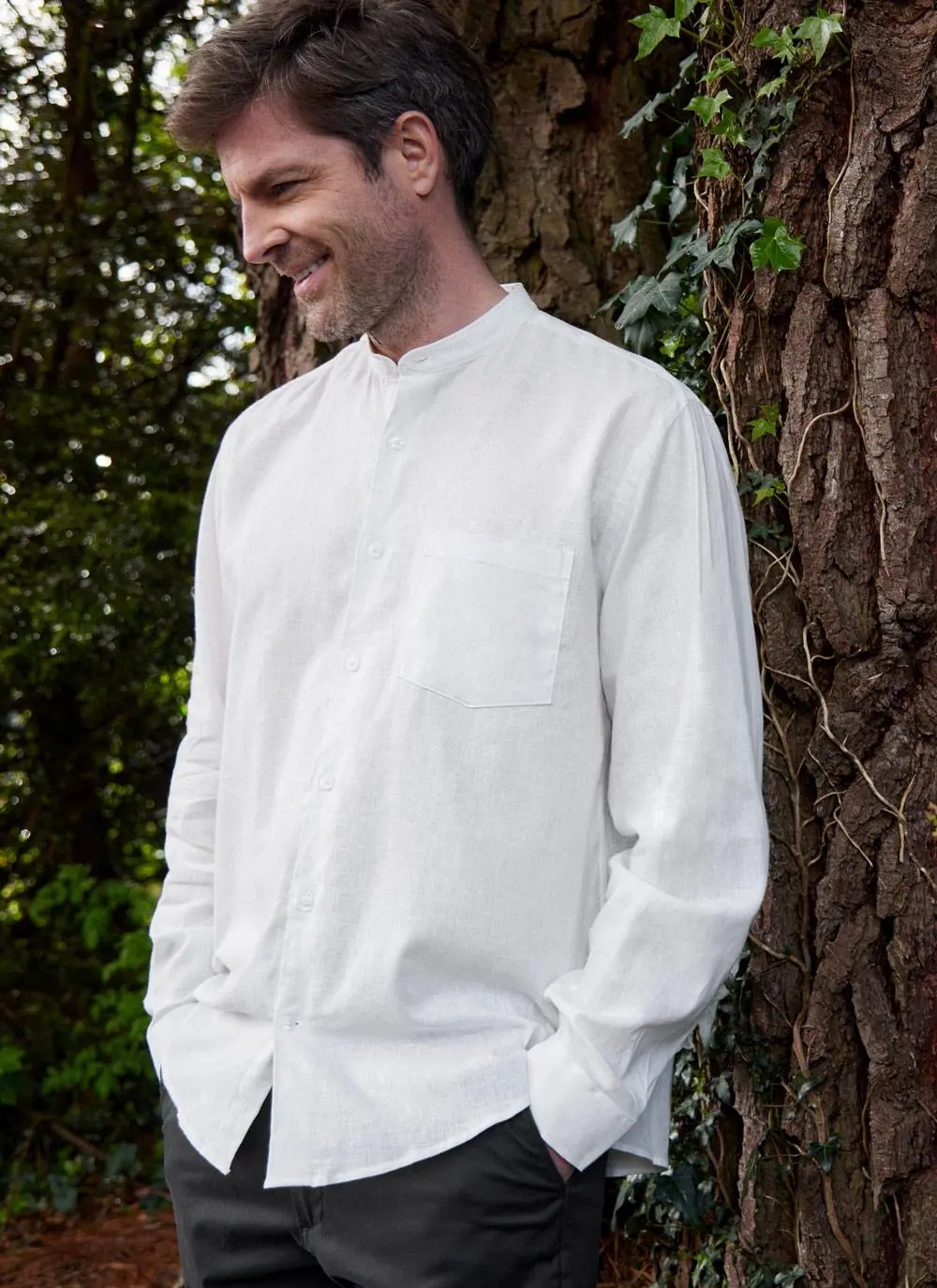 Donal Cotton Linen Grandfather Shirt