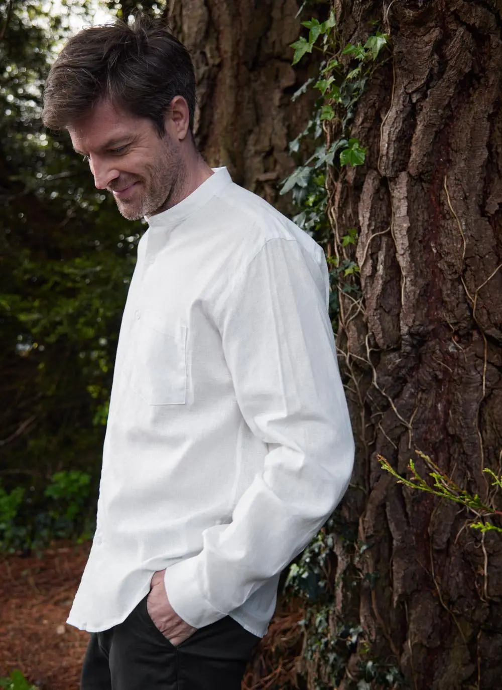 Donal Cotton Linen Grandfather Shirt