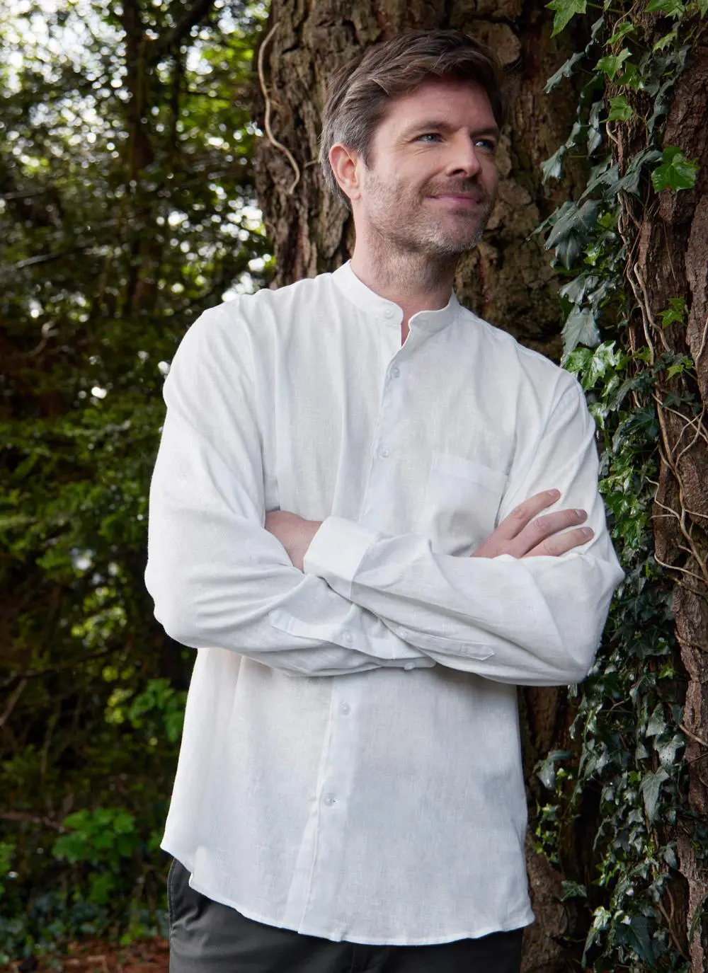 Donal Cotton Linen Grandfather Shirt