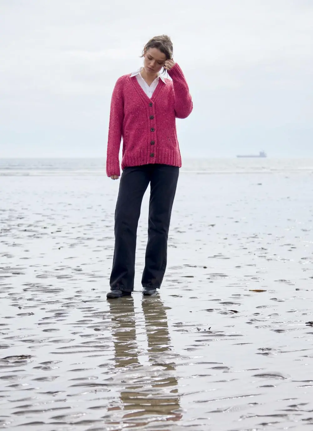 Donegal Fleck Boyfriend Cardigan