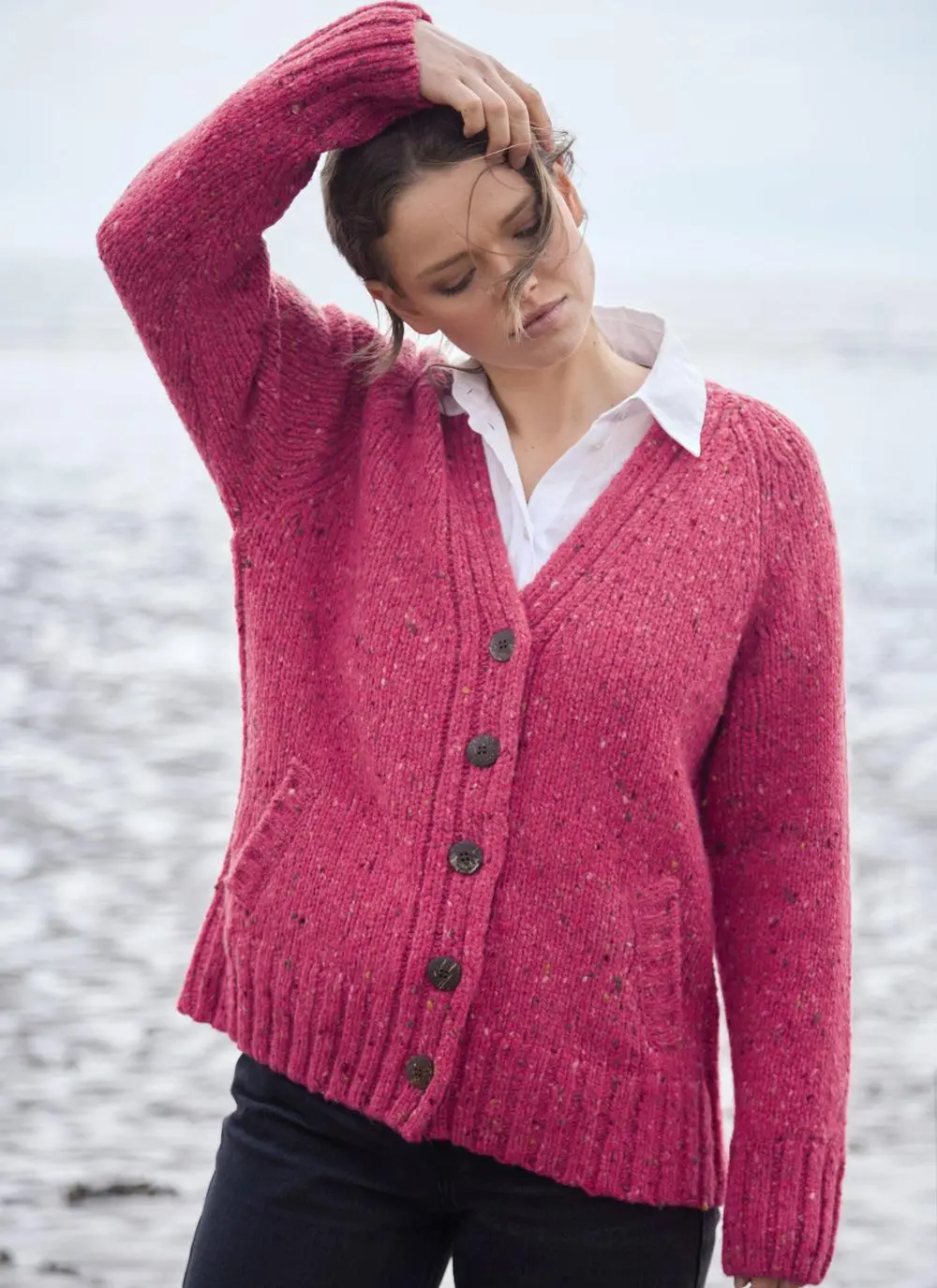Donegal Fleck Boyfriend Cardigan