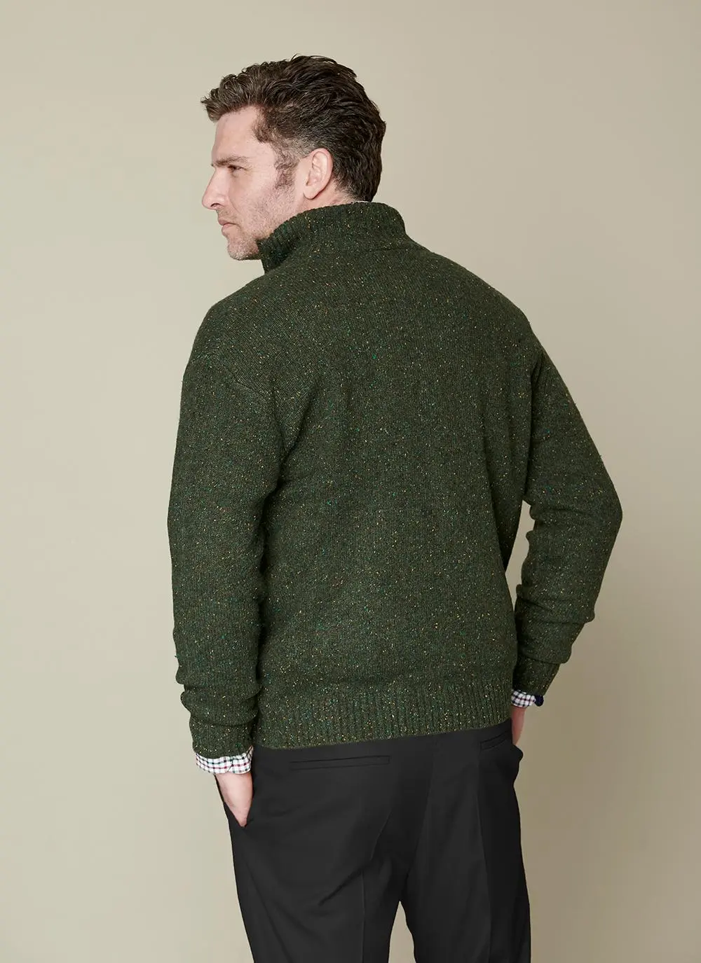 Donegal Fleck Full Zip Cardigan
