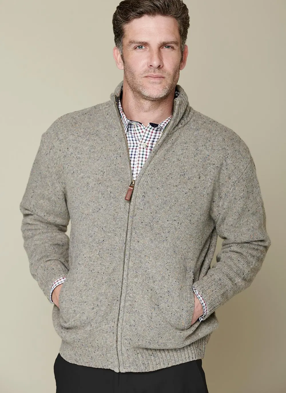 Donegal Fleck Full Zip Cardigan