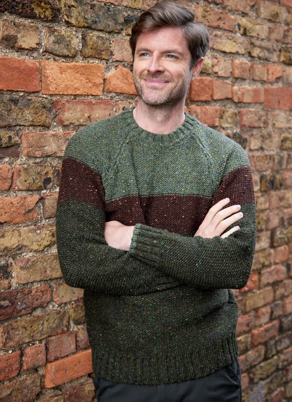 Donegal Fleck Tri-Color Crew Neck Sweater