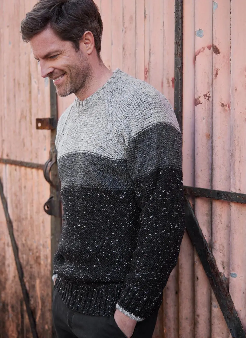 Donegal Fleck Tri-Color Crew Neck Sweater