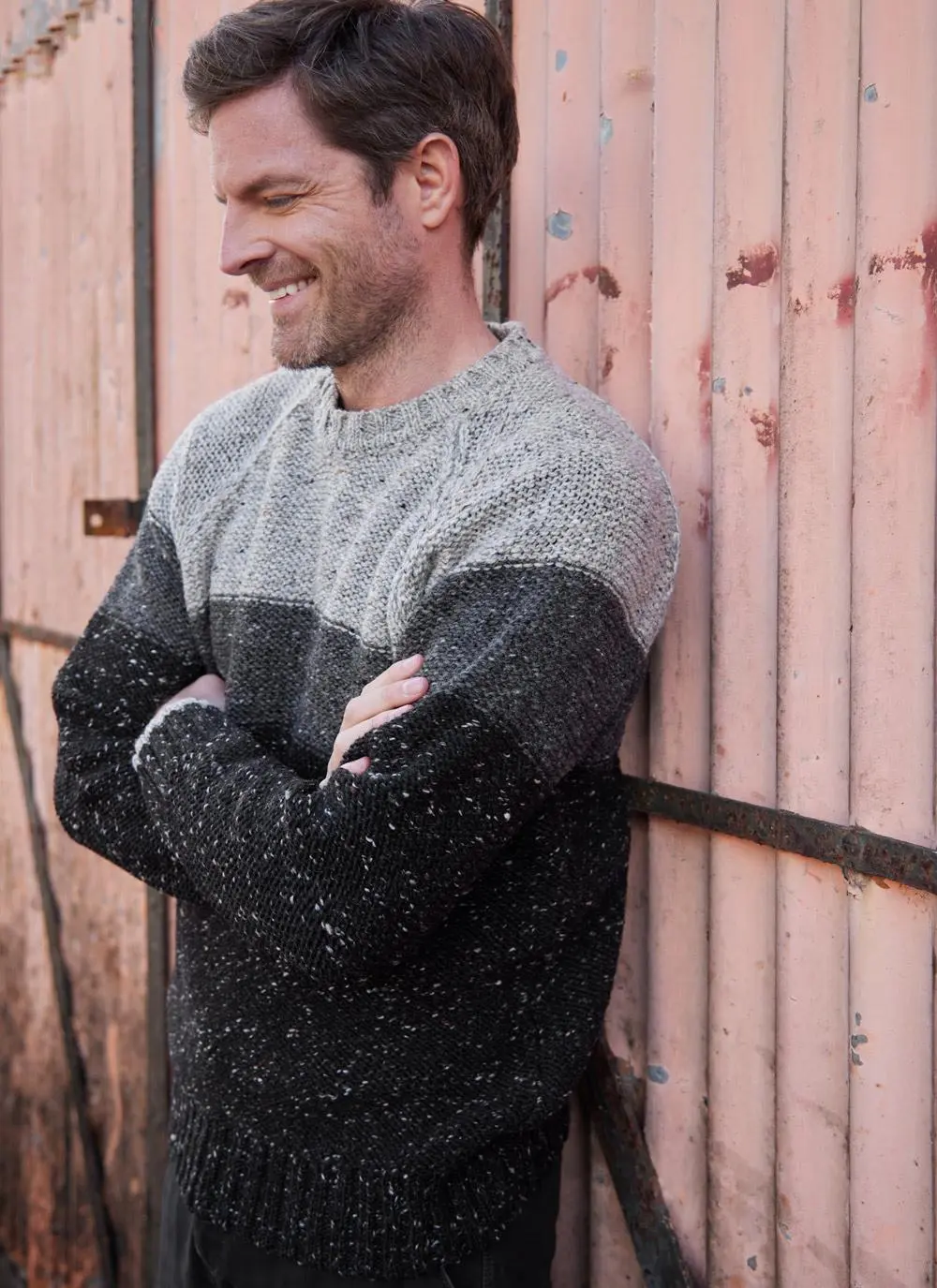 Donegal Fleck Tri-Color Crew Neck Sweater