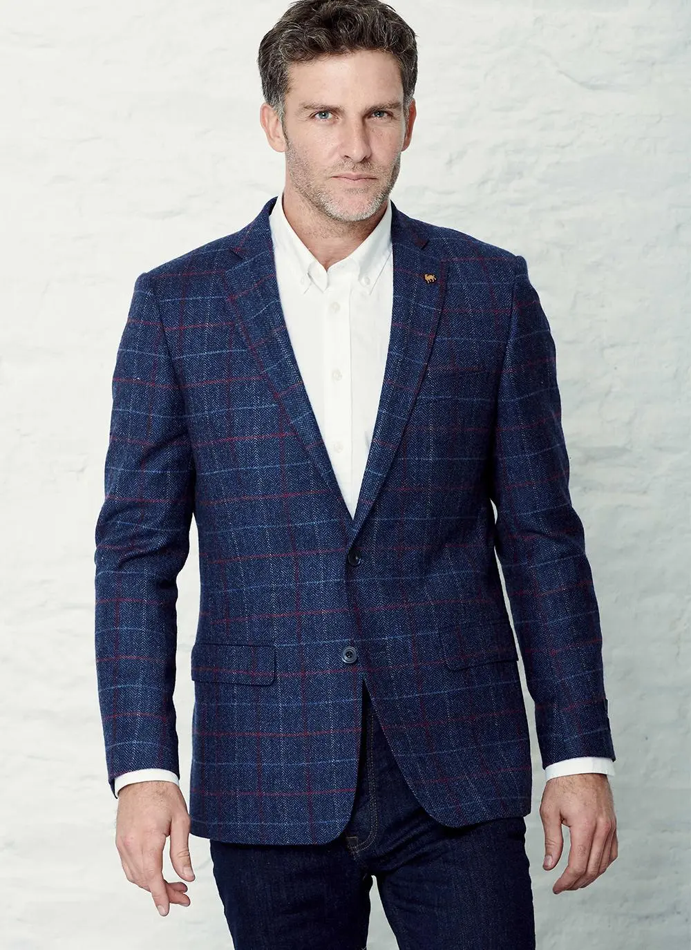 Donegal Tweed Blue Check Jacket - Regular