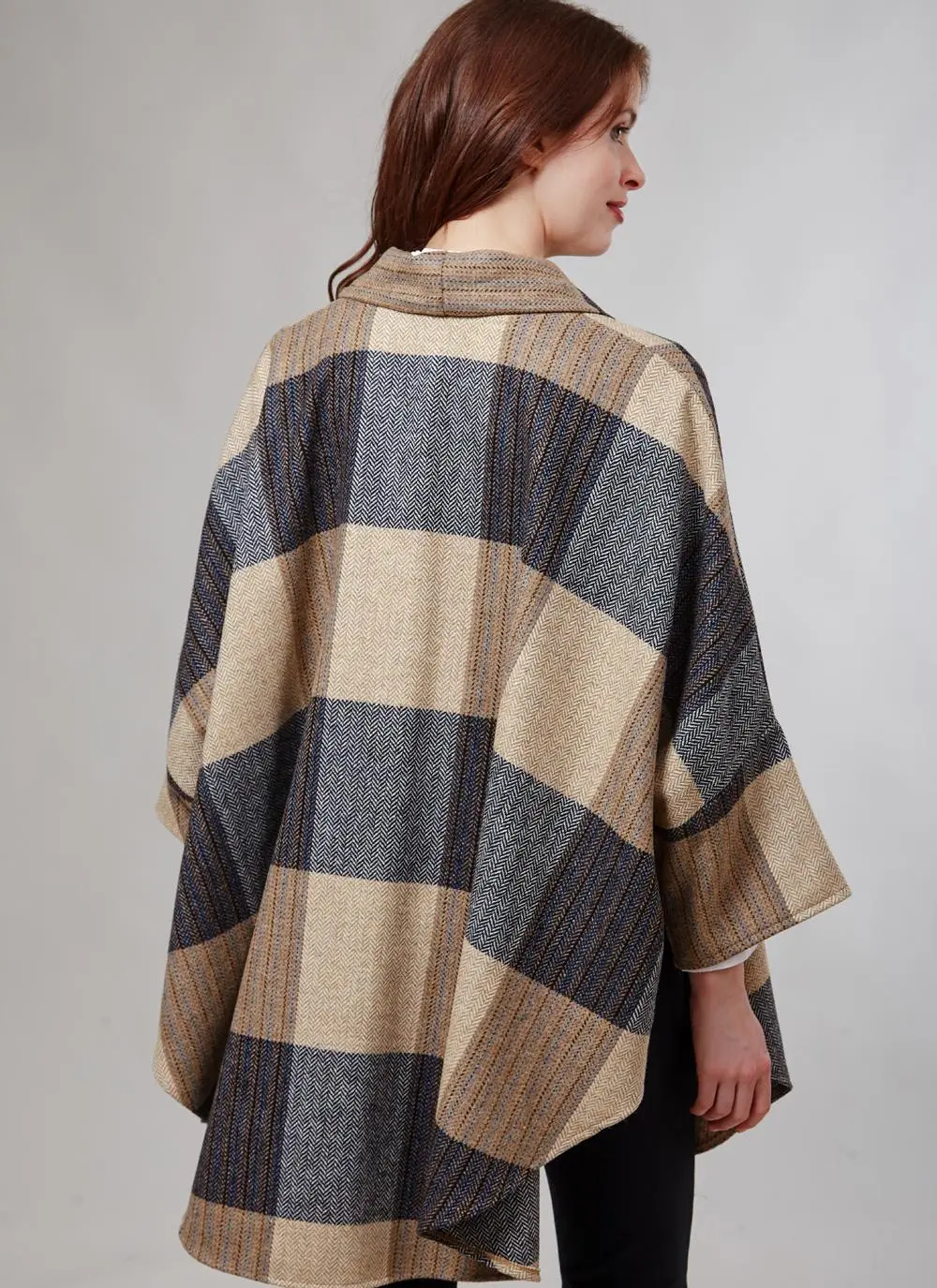 Donegal Tweed Scarf Cape Camel