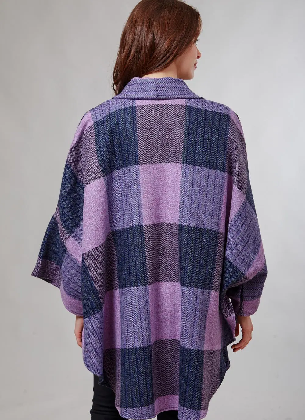 Donegal Tweed Scarf Cape Pink