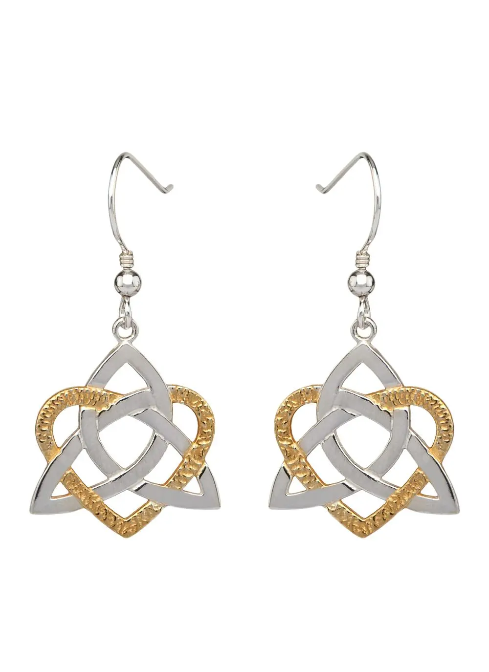Two Tone Heart of a Celt Earrings 