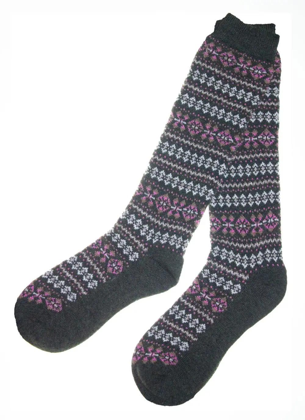 Ladies Knee High Fairisle Socks
