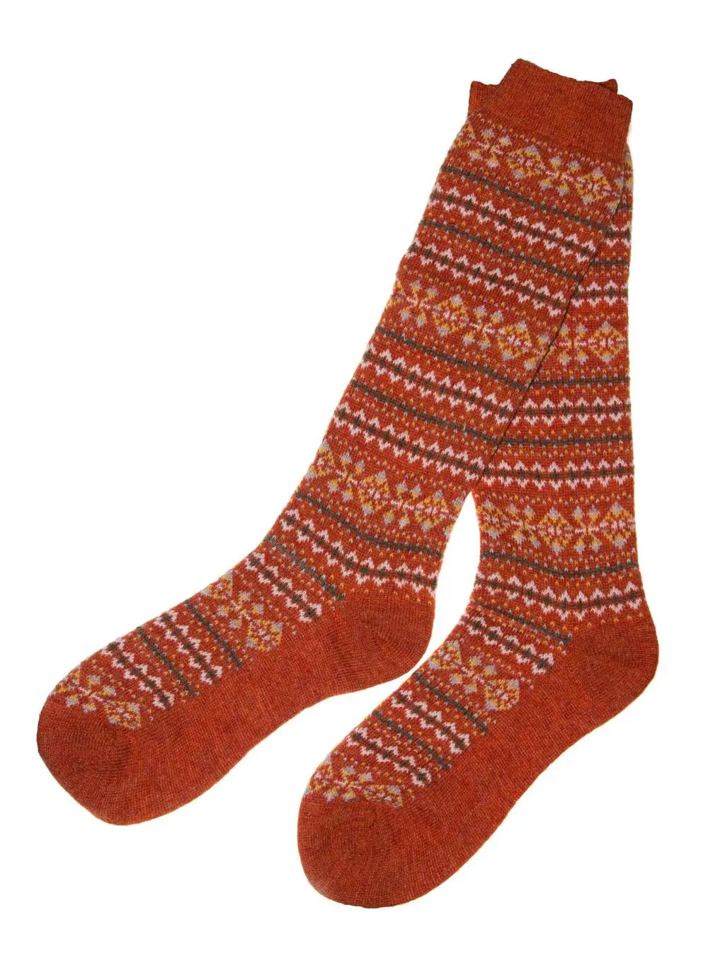 Ladies Knee High Fairisle Socks