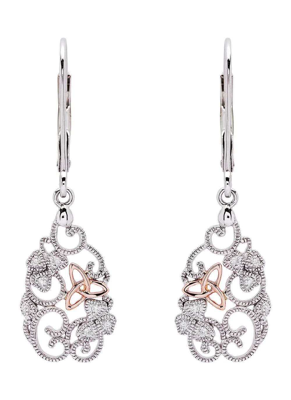 Rose Gold & Sterling Silver Filigree Earrings