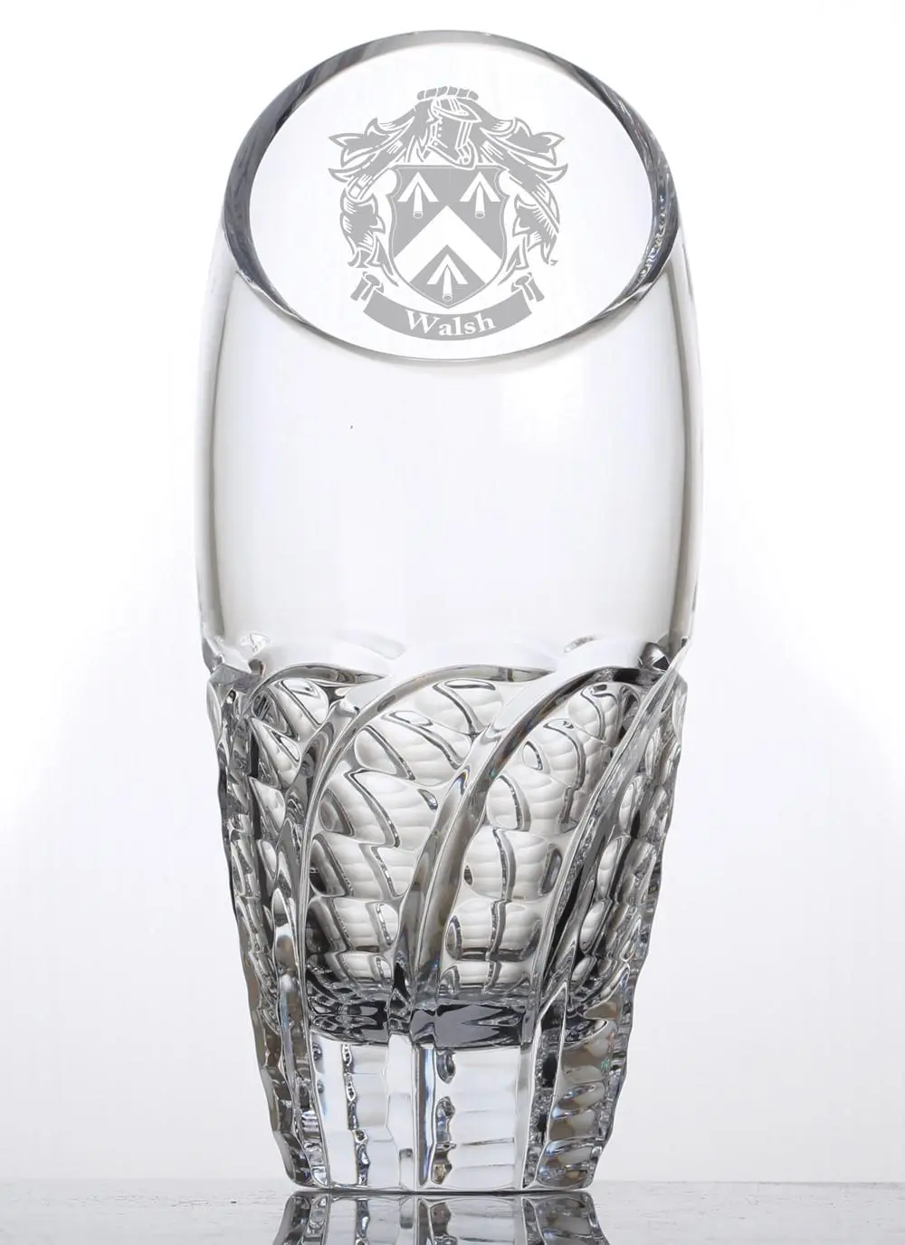 Emerald Crystal 8'' Personalised Waterlily Vase