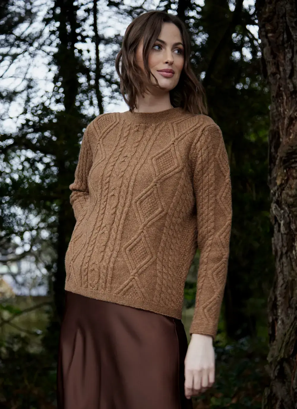 Emily Lambswool Aran Crew Neck Sweater