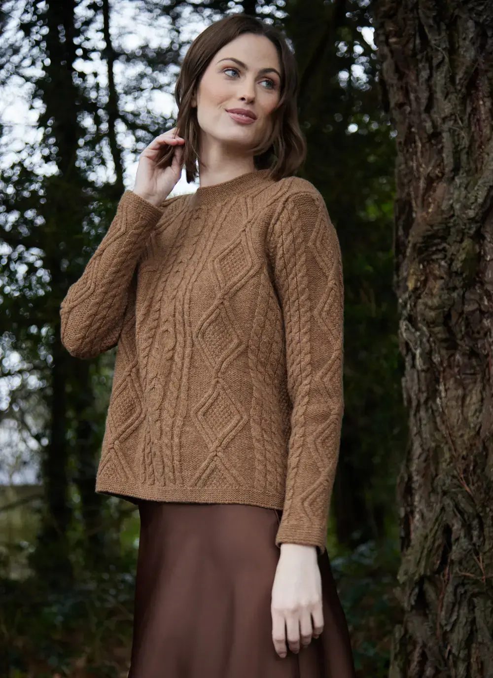 Emily Lambswool Aran Crew Neck Sweater