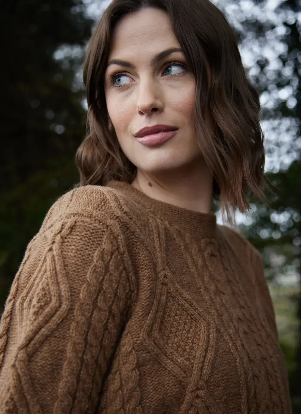 Emily Lambswool Aran Crew Neck Sweater