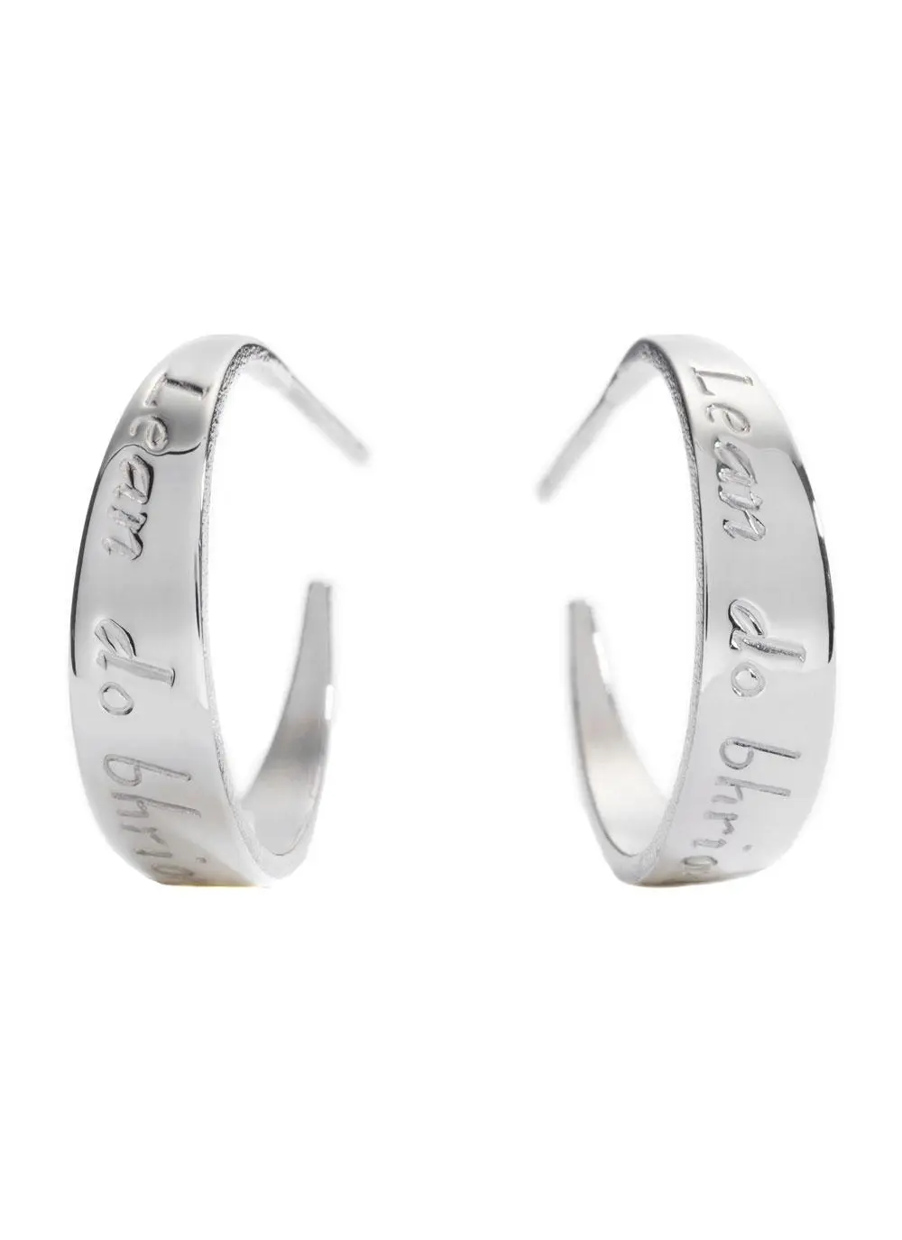 Follow Your Dream Silver Hoop Earrings