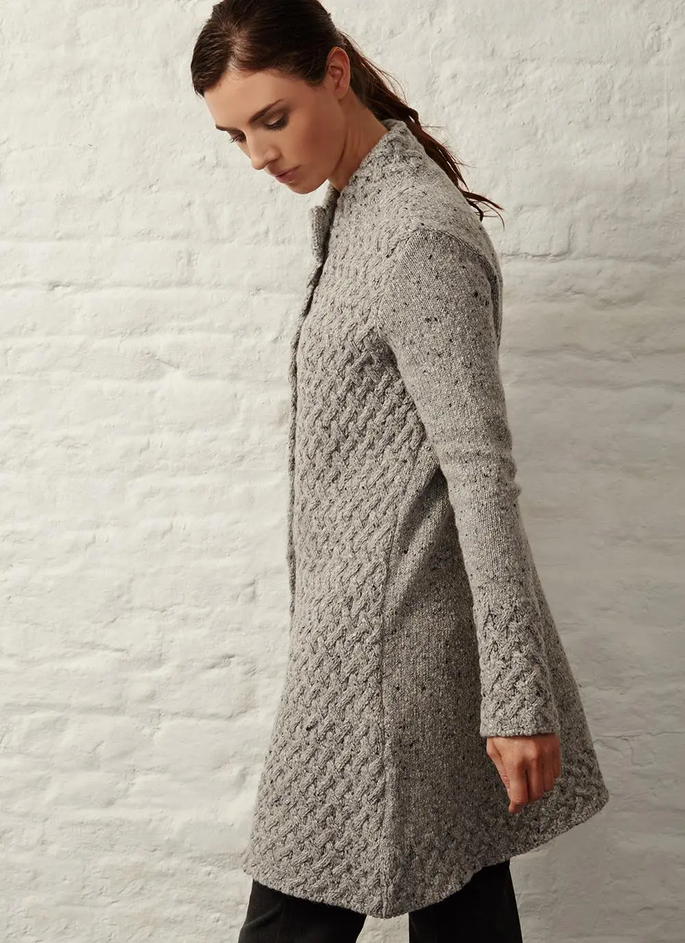 Ennis Wool Cashmere Trellis Aran Coat