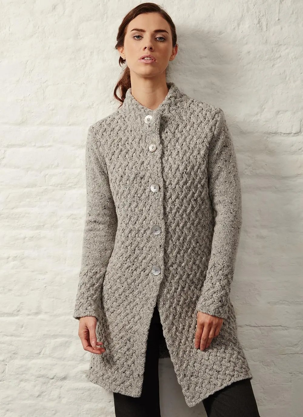 Ennis Wool Cashmere Trellis Aran Coat