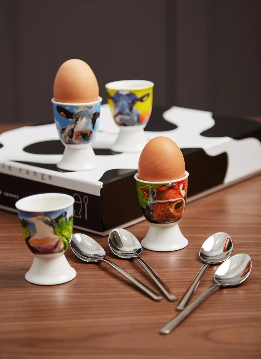 Eoin O'Connor Egg Cup & Spoon Set of 4