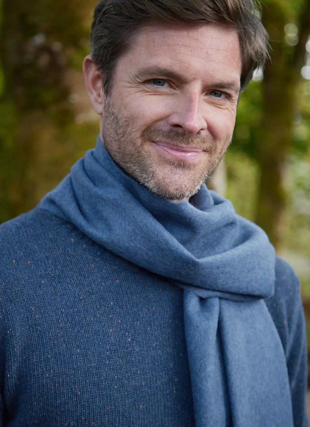 Extra Fine Merino Wool Fringed Check Scarf 