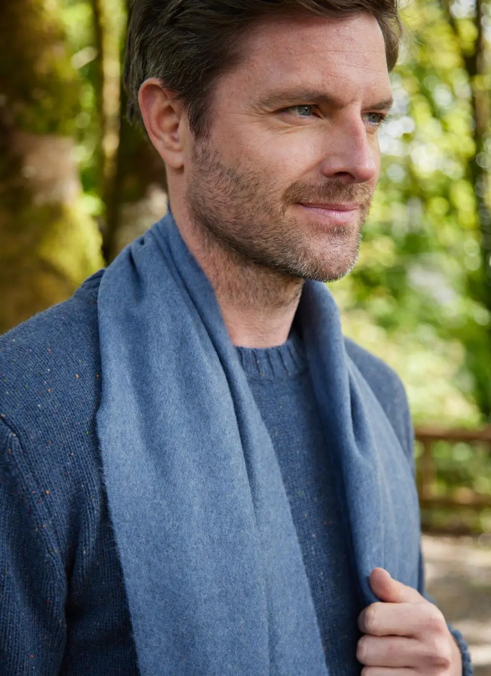 Extra Fine Merino Wool Fringed Check Scarf 