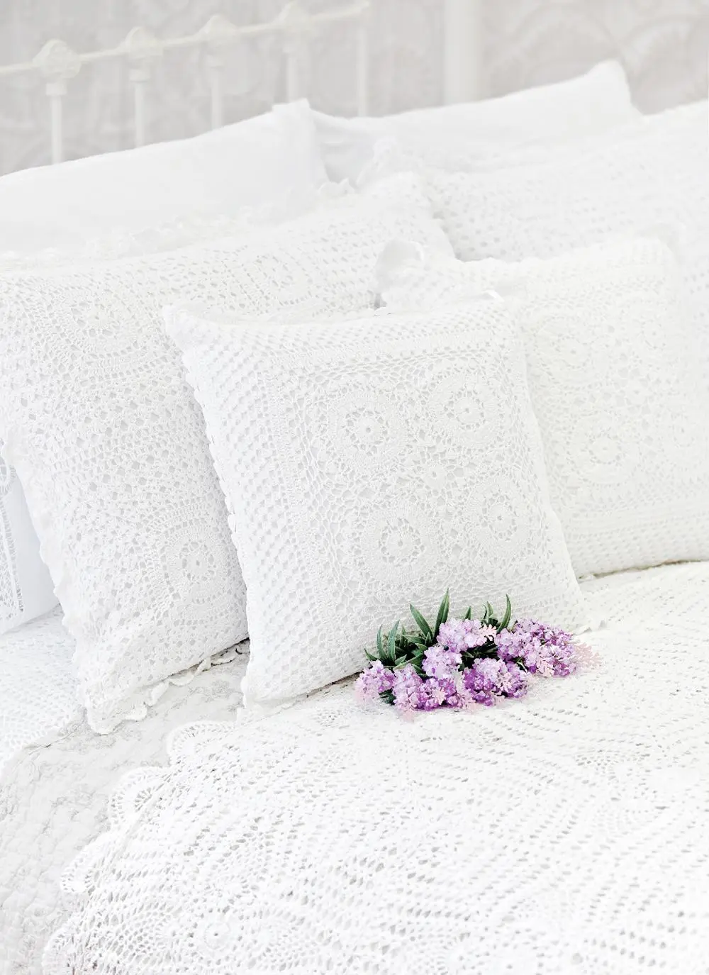 Crochet Cushion Cover 16'' X 16'' Set of 2