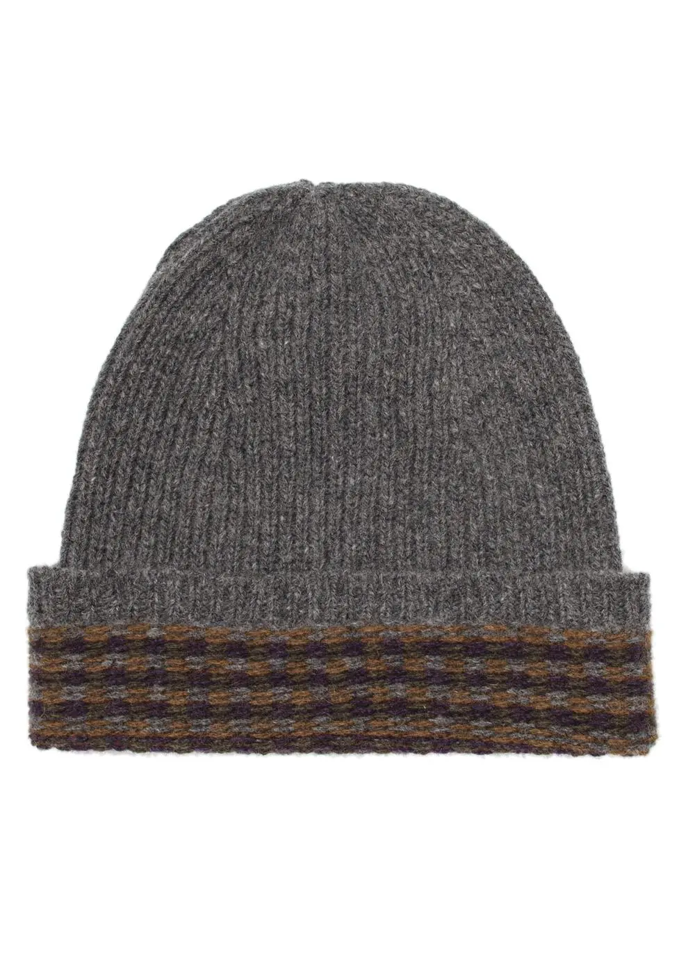 Fisherman Ribbed Beanie With Jacquard Band