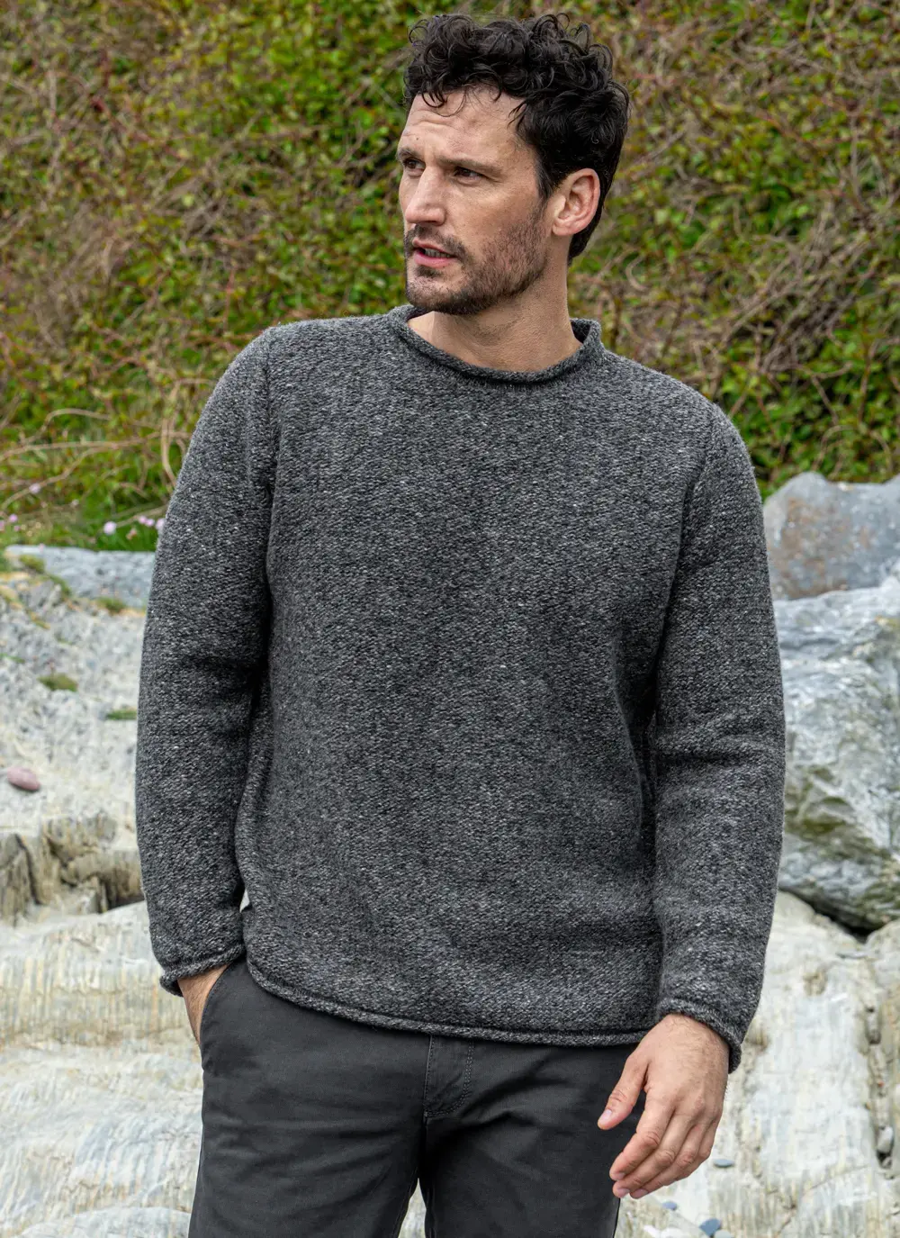 Fisherman Wool Cashmere Roll Neck Sweater
