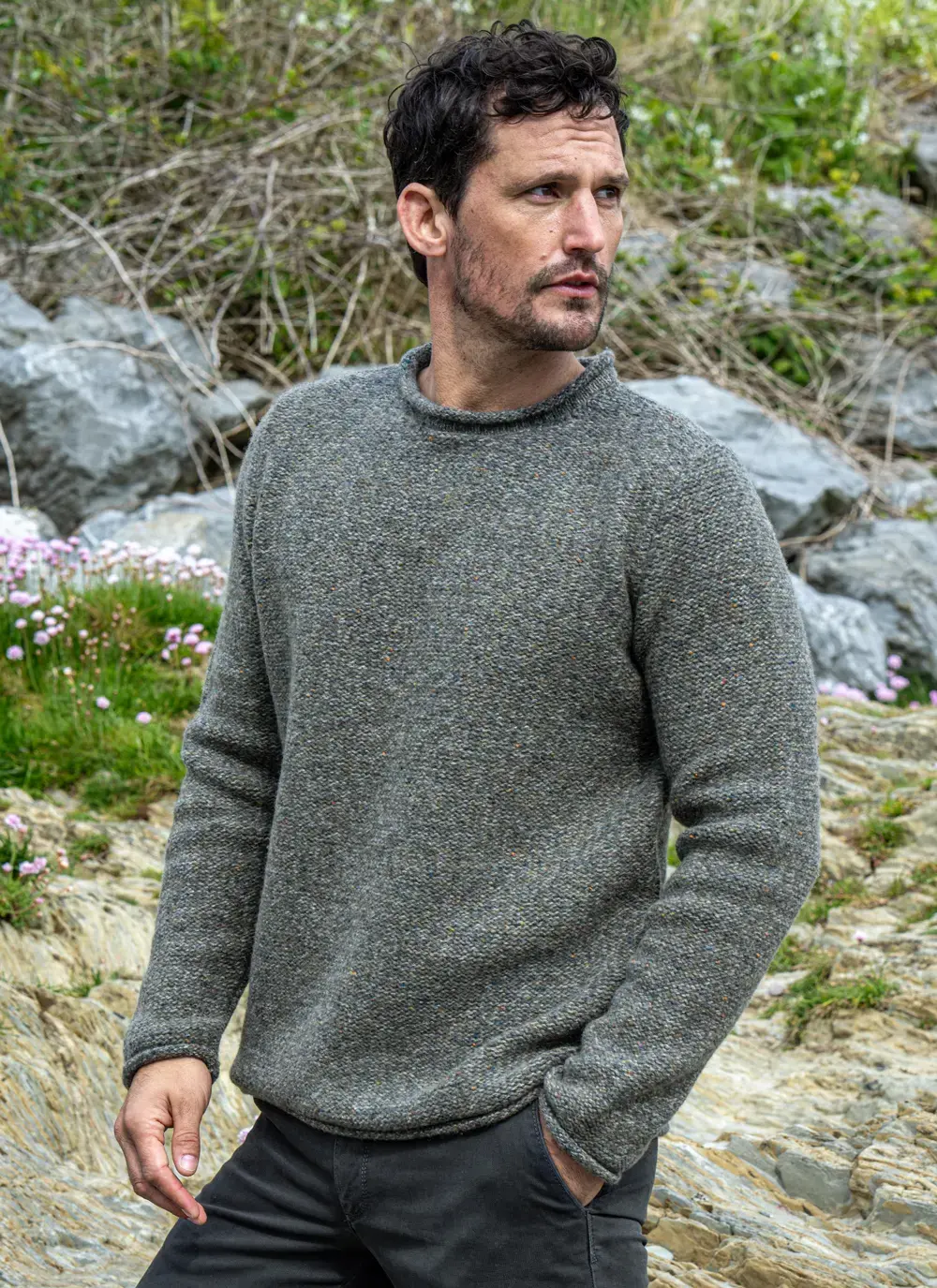 Wool Cashmere Roll Neck Sweater