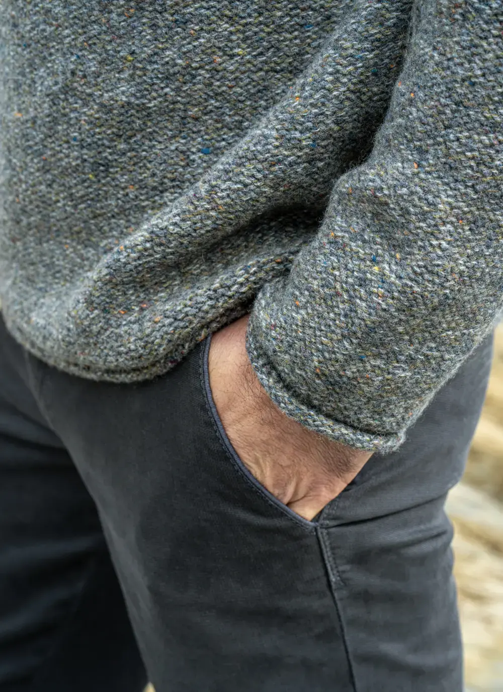 Wool Cashmere Roll Neck Sweater