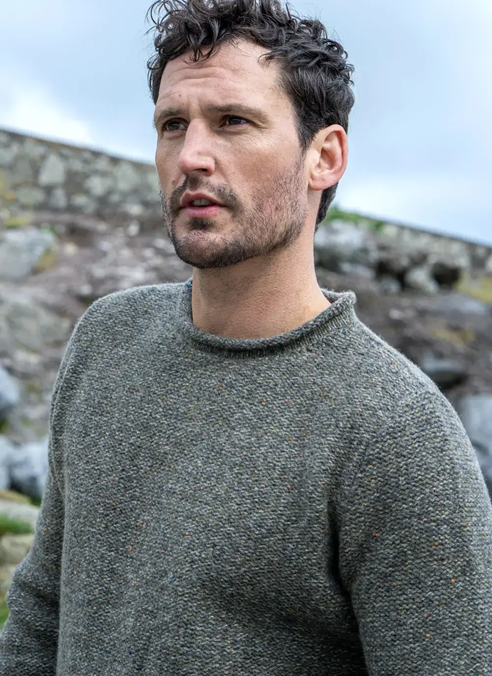 Wool Cashmere Roll Neck Sweater