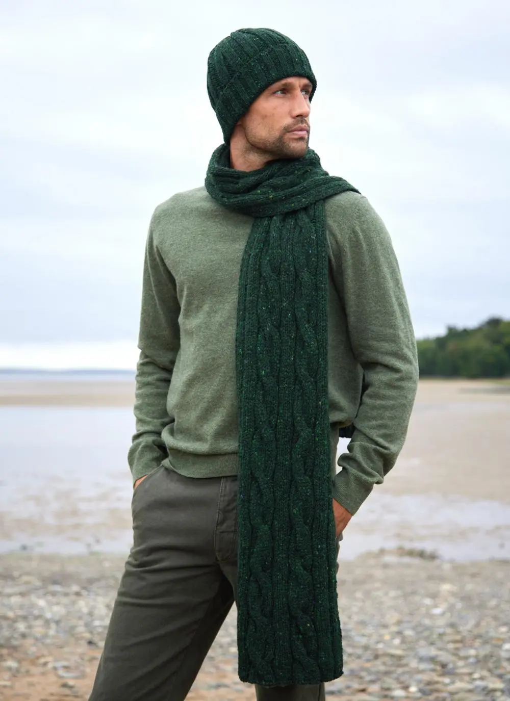 Fisherman Donegal Cable Scarf