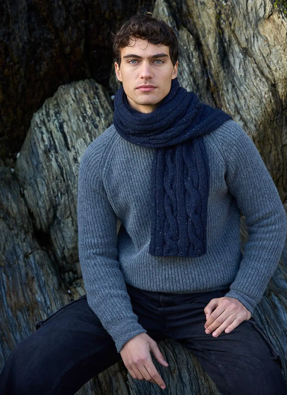 Fisherman Donegal Cable Scarf