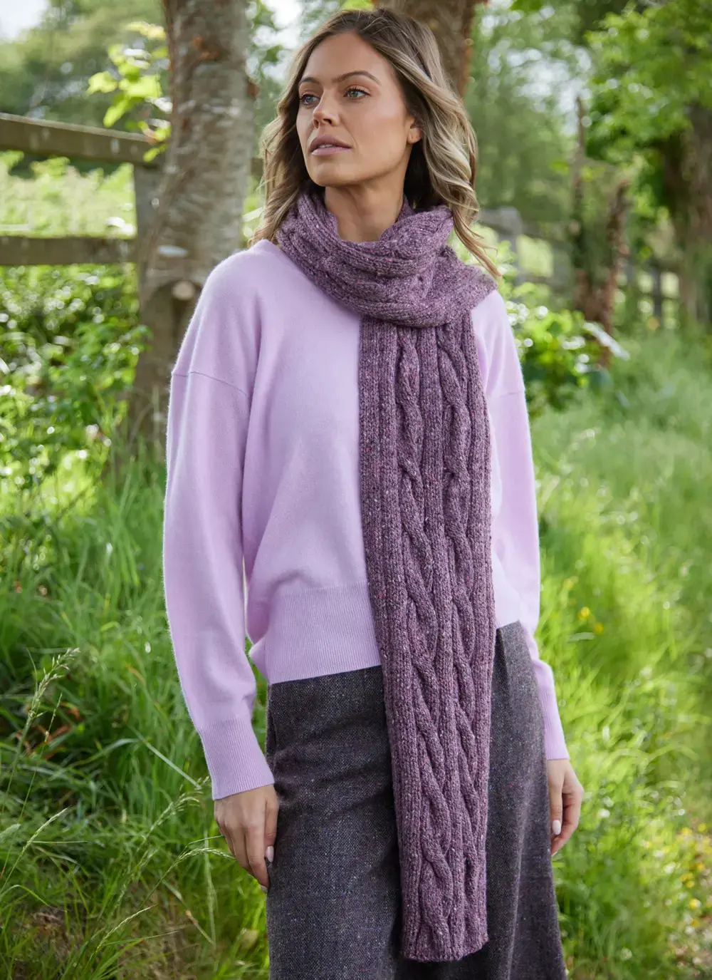Fisherman Donegal Cable Scarf
