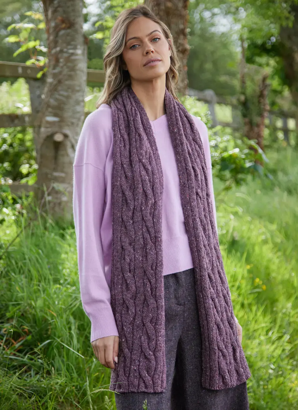 Fisherman Donegal Cable Scarf