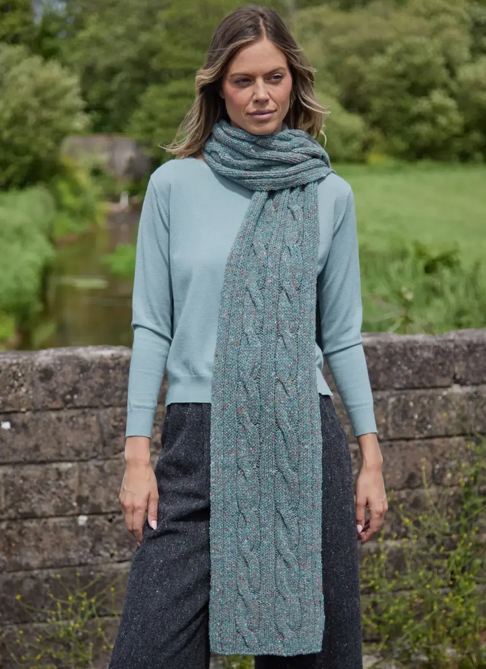 Fisherman Donegal Cable Scarf